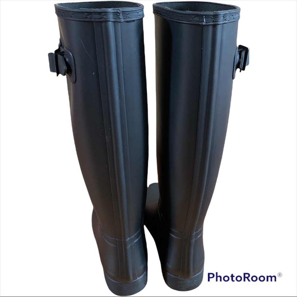 Hunter Women's Black Tall Rain Boots - Picture 3 of 8